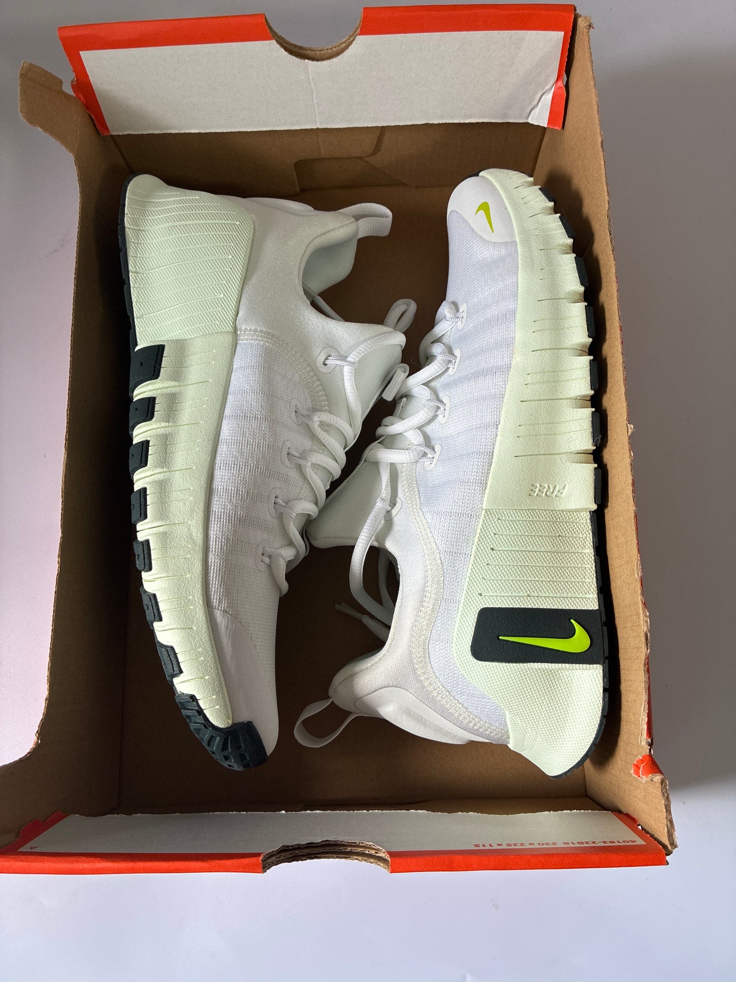 W NIKE FREE METCON 6 white/cyber -barely green new size 9 FJ7126 111