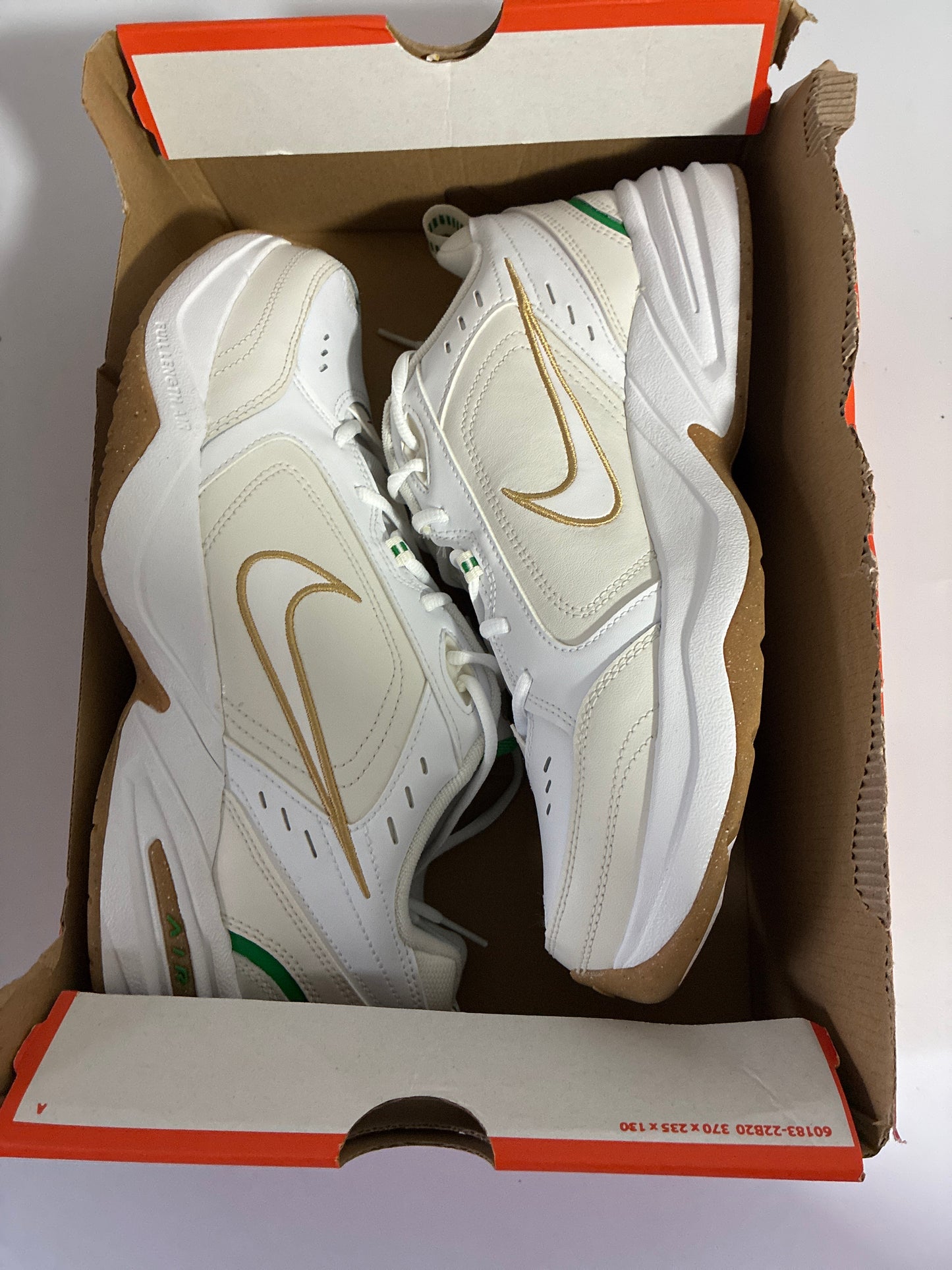 NIKE AIR MONARCH IV white/metallic gold-phantom new size:12men 415445 103