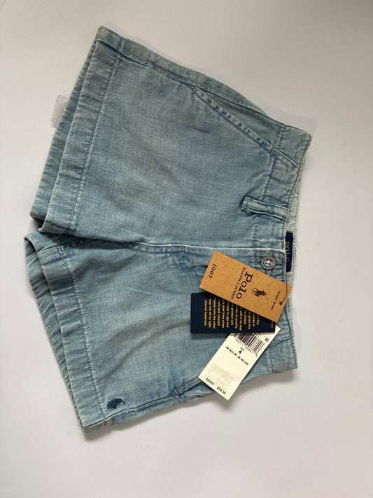 Polo Ralph Lauren Kids Chambray Shorts Size 4 Blue Cotton Casual Preppy