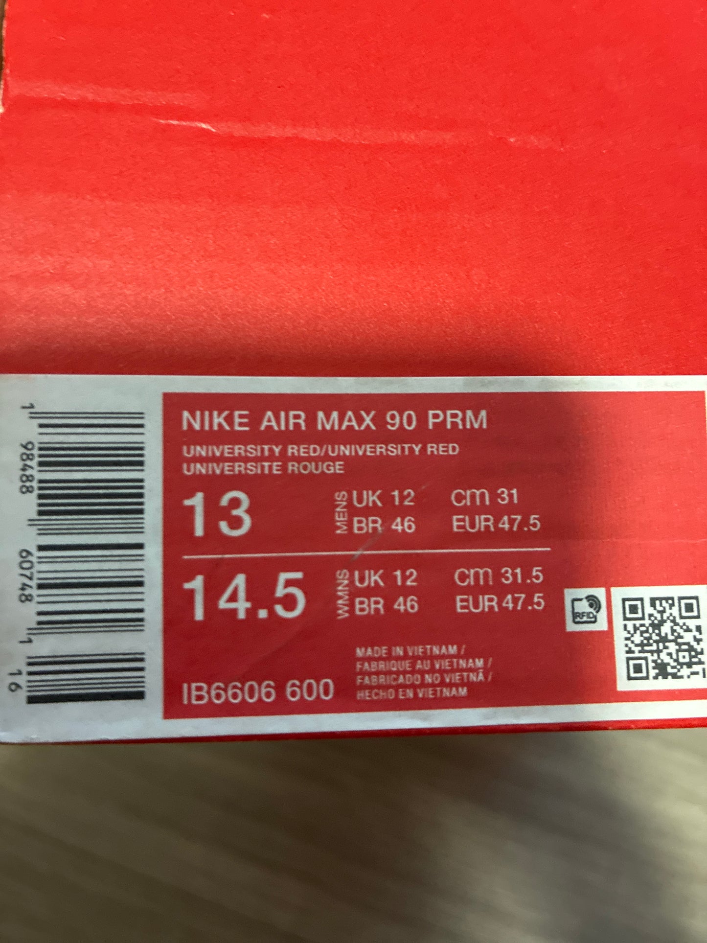 NIKE AIR MAX 90 PRM 13 M IB6606 600