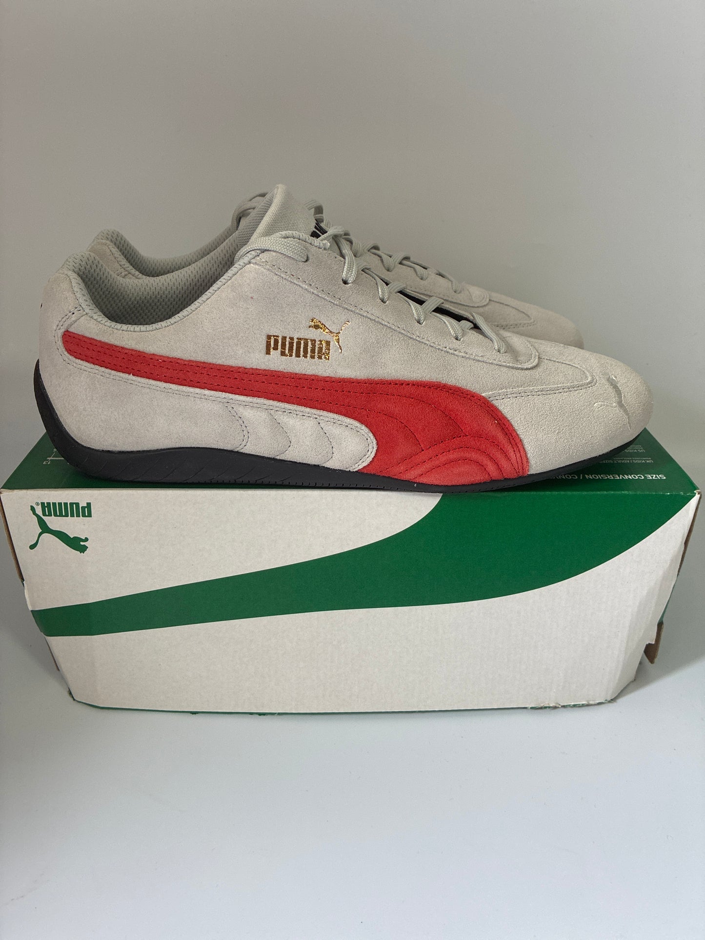 PUMA SPEEDCAT SHIELD SD ash gray -red -puma black new size:12 men