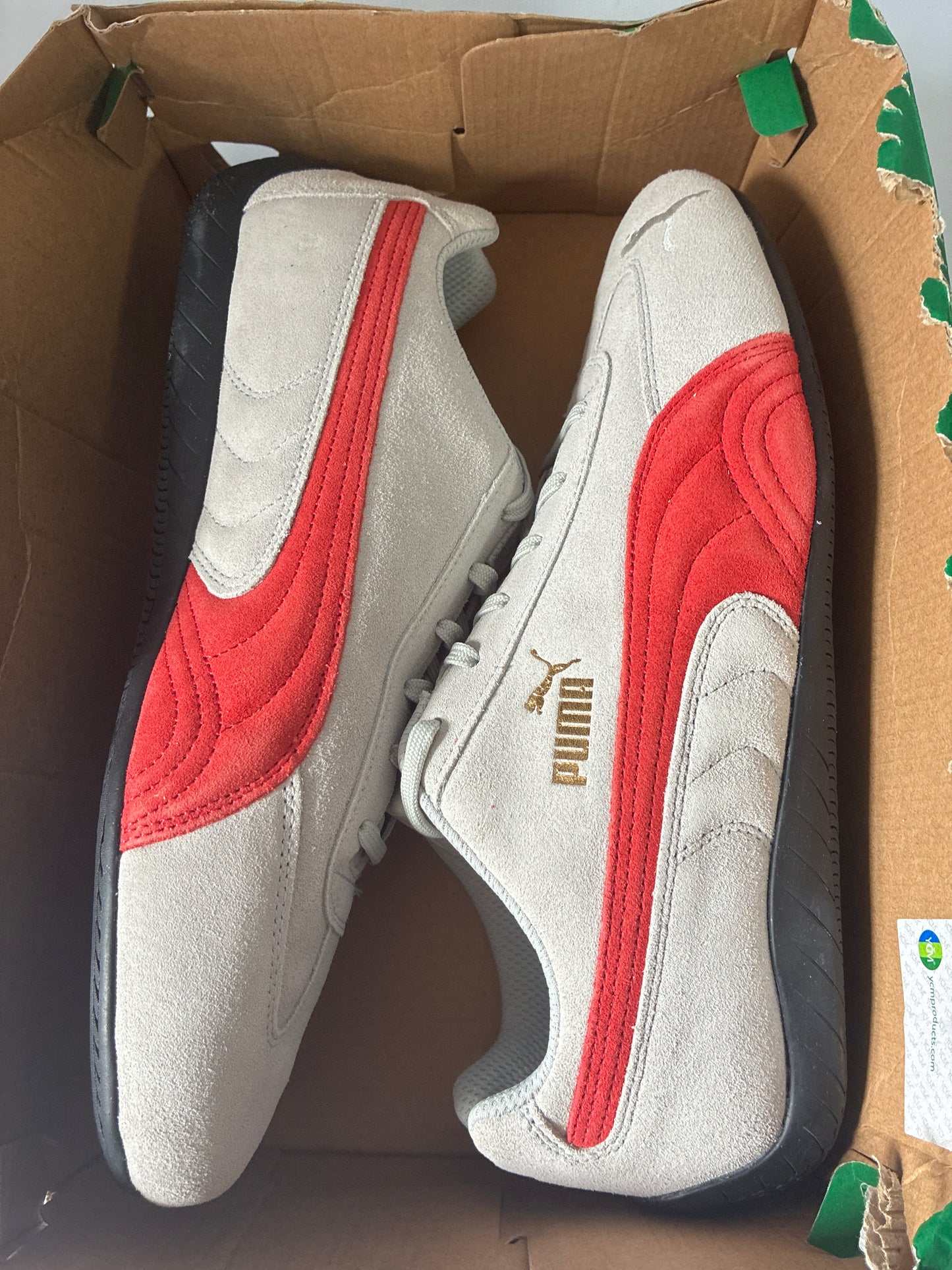 PUMA SPEEDCAT SHIELD SD ash gray -red -puma black new size:12 men