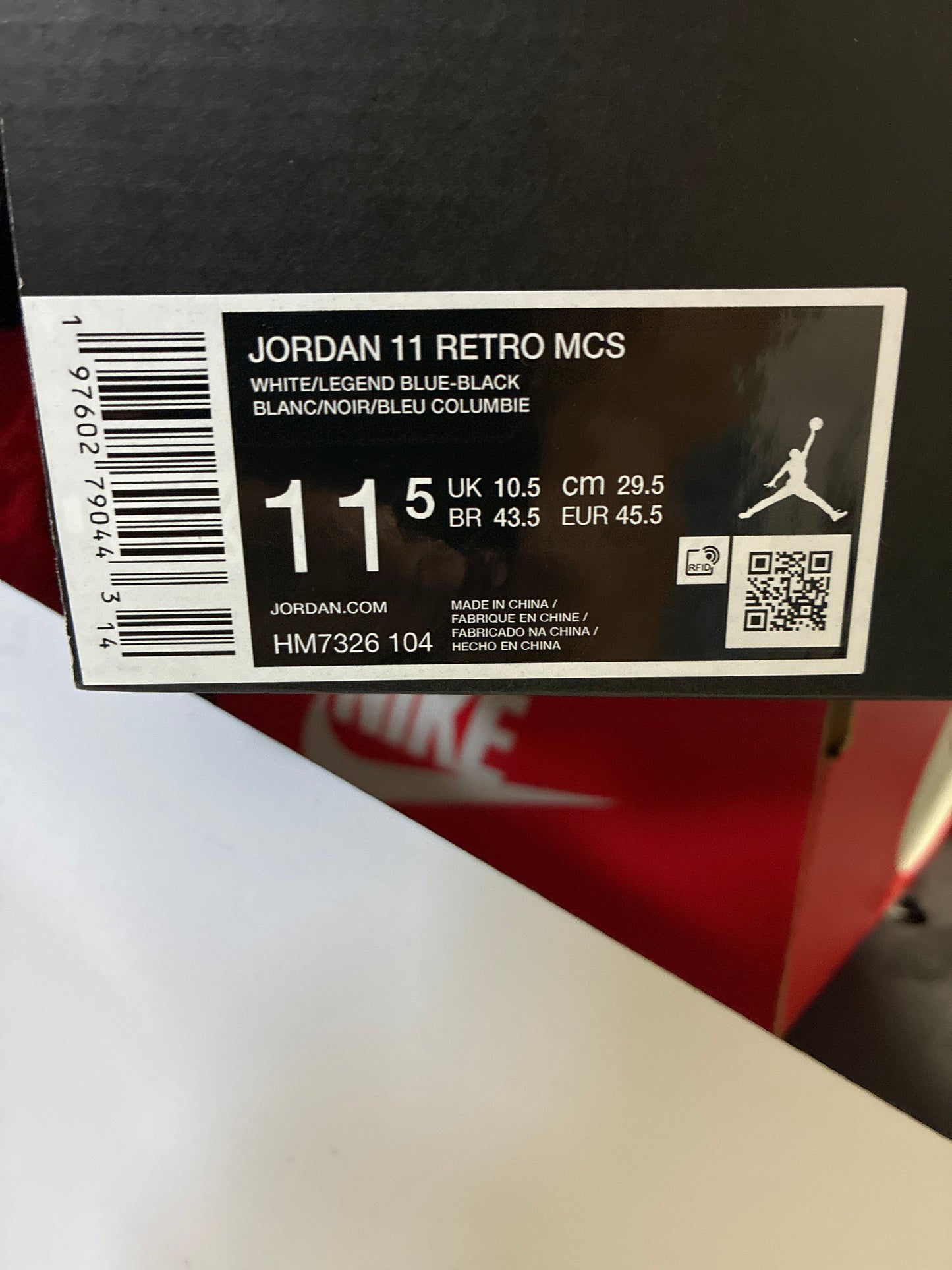 JORDAN 11 RETRO MCS HM7326 104 new 11.5mens