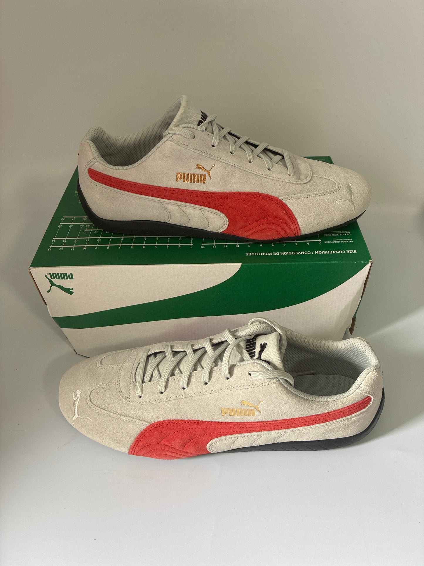 PUMA SPEEDCAT SHIELD SD ash gray -red -puma black new size:12 men