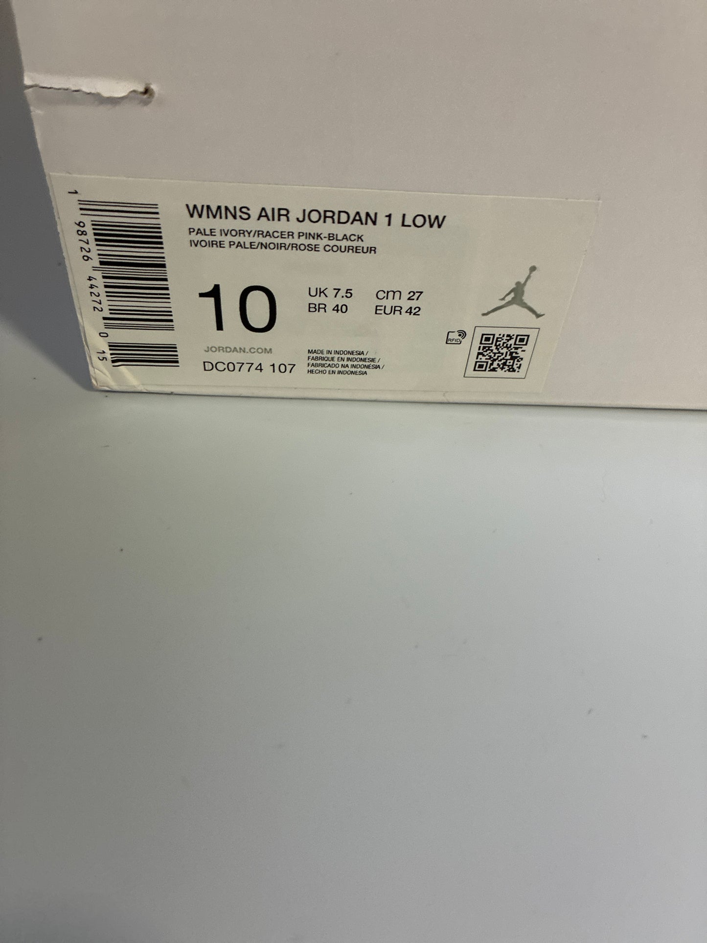 WMNS AIR JORDAN pale ivory/renacer pink-black 1 low size 10w DC0774 107 new