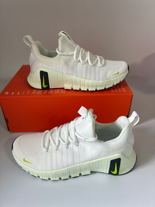 W NIKE FREE METCON 6 white/cyber -barely green new size 9 FJ7126 111