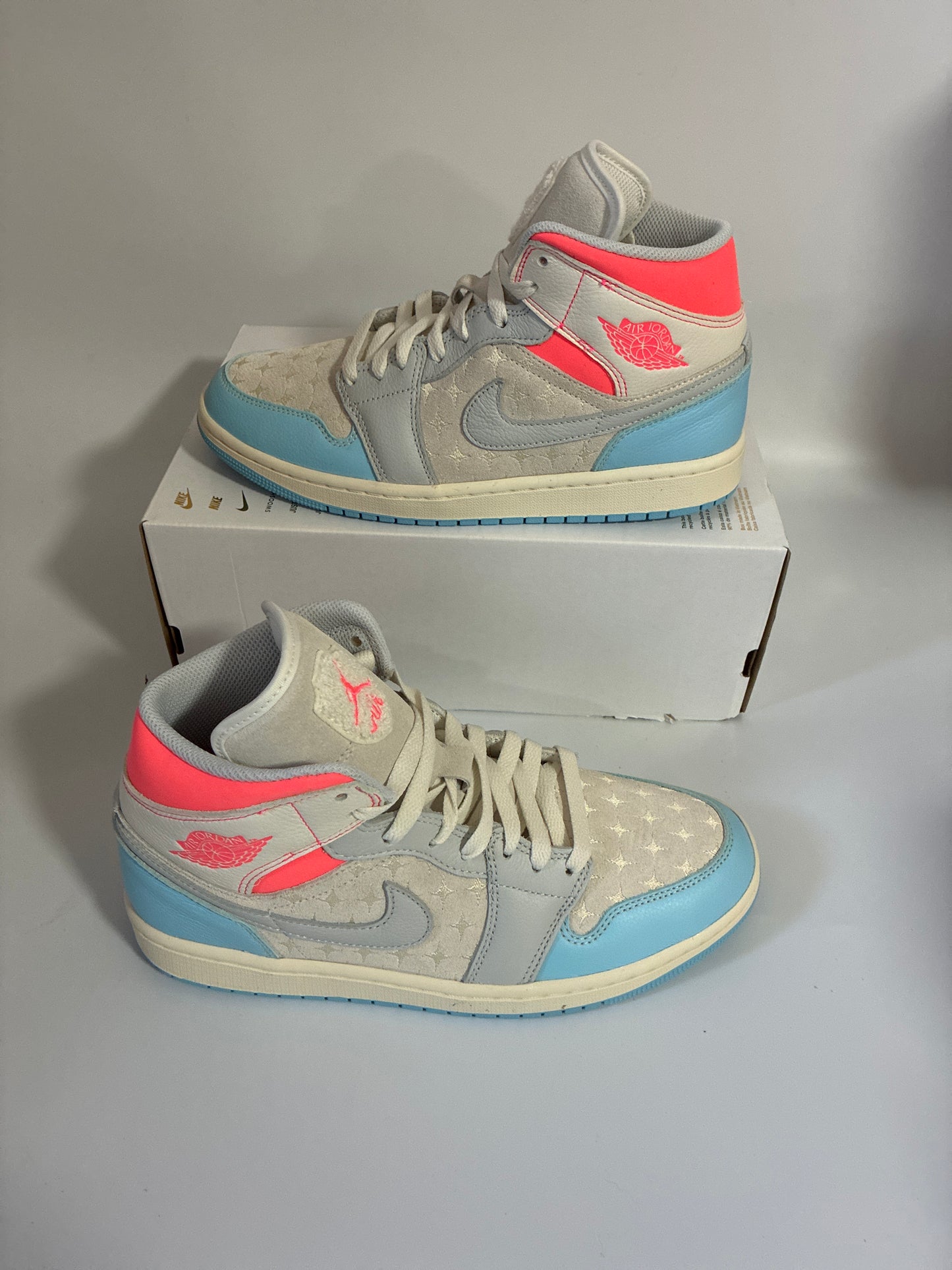 WMNS AIR JORDAN 1 MID sail/blue chill-hot lava new size:9.5 IM7420 133