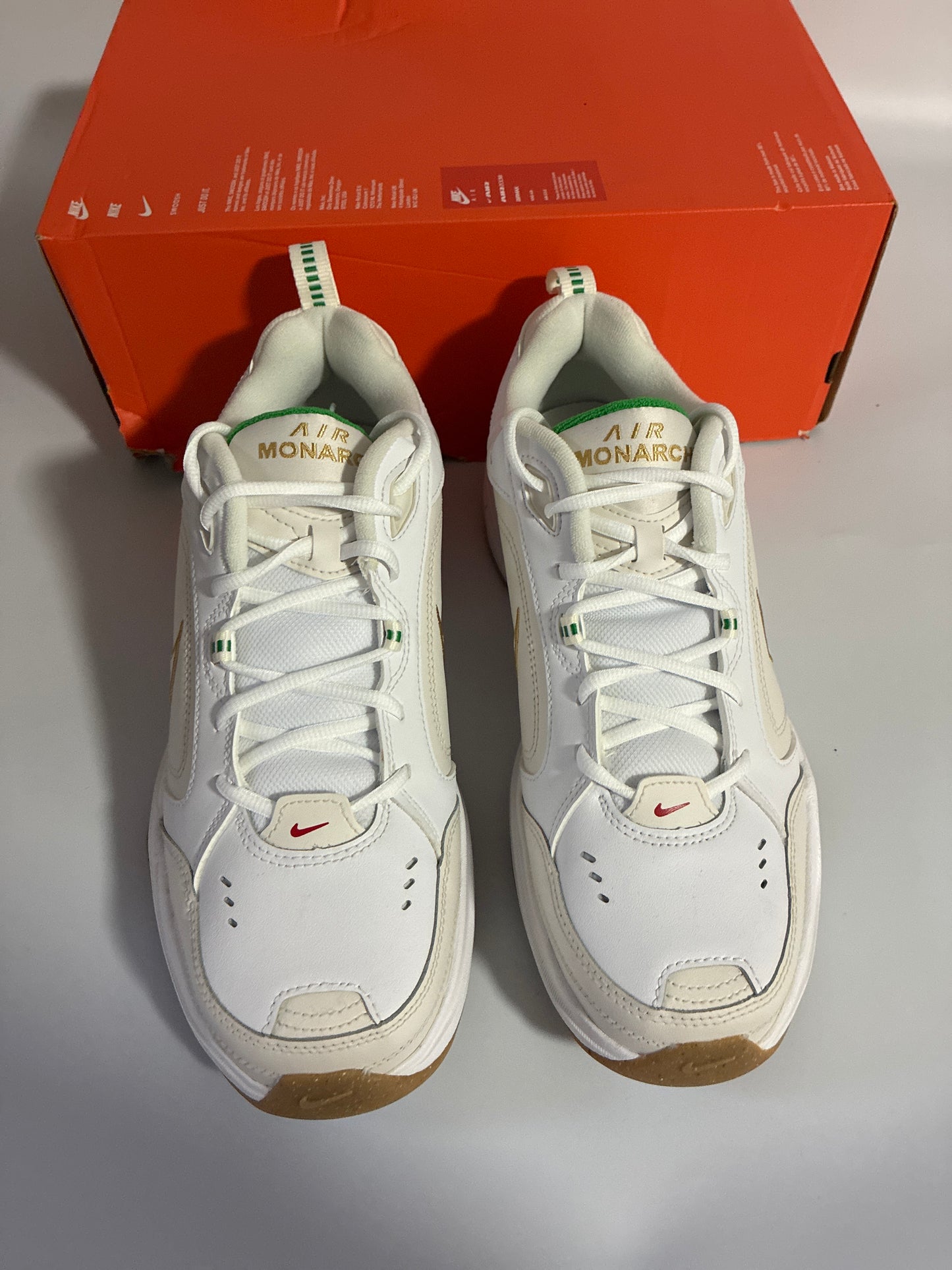 NIKE AIR MONARCH IV white/metallic gold-phantom new size:12men 415445 103