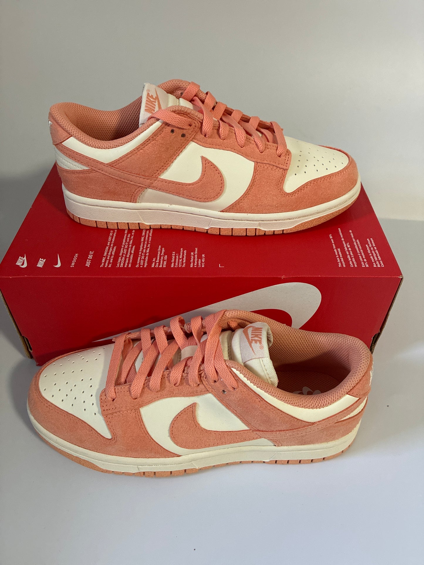 WMNS NIKE DUNK LOW soft pearl/apricot agate-white new size9 HJ7673 003