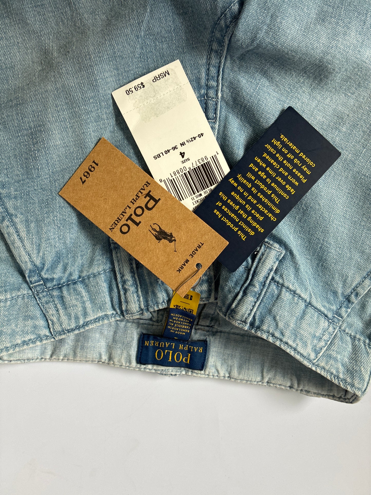 Polo Ralph Lauren Kids Chambray Shorts Size 4 Blue Cotton Casual Preppy