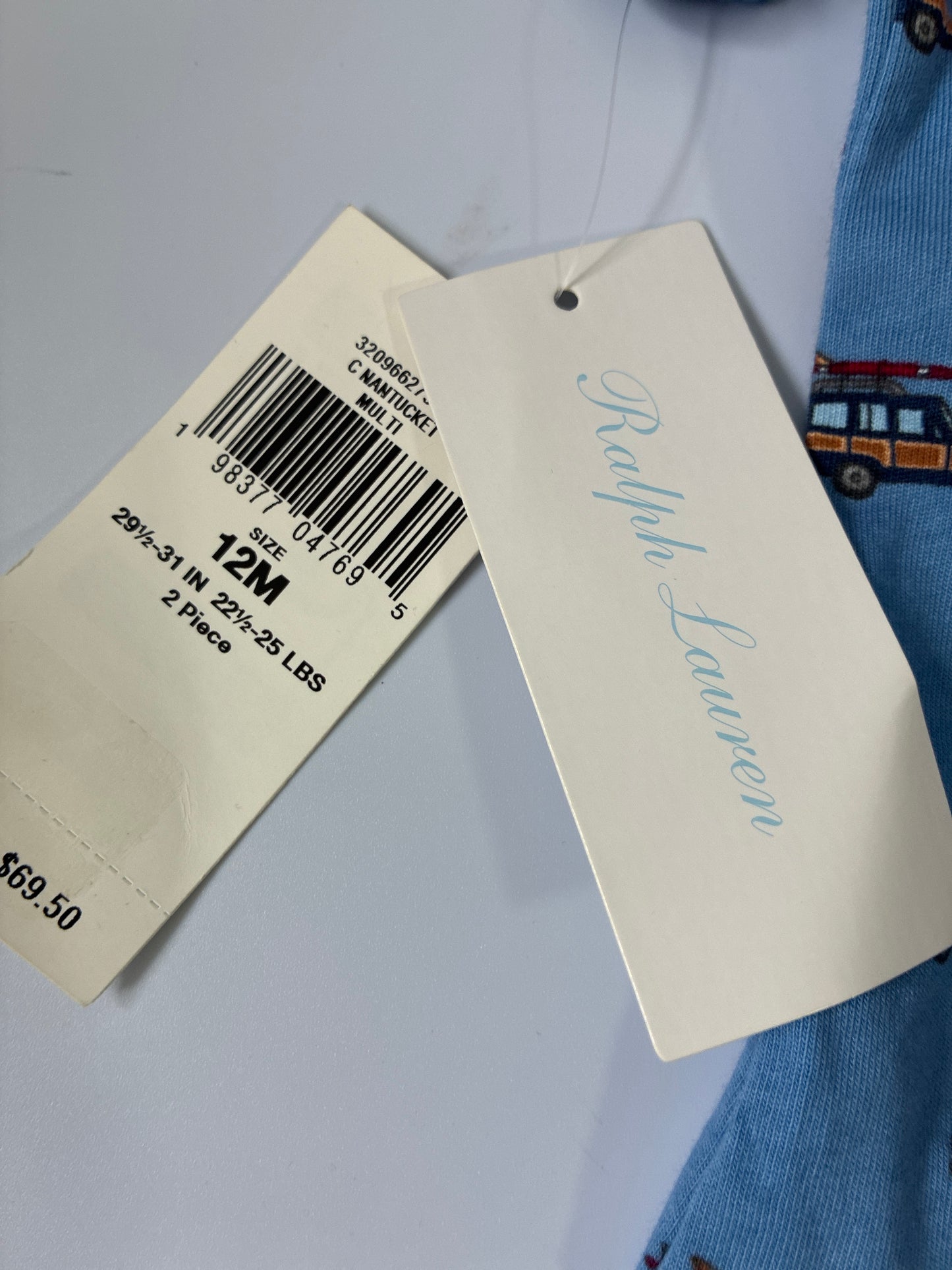 NWT Boy's Ralph Lauren " Cars "  T-Shirt Size 12M Color Blue