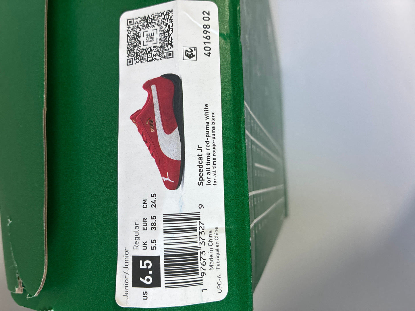 SPEEDCAT JR red-puma white 401698 02 new size:6.5 Y Junior