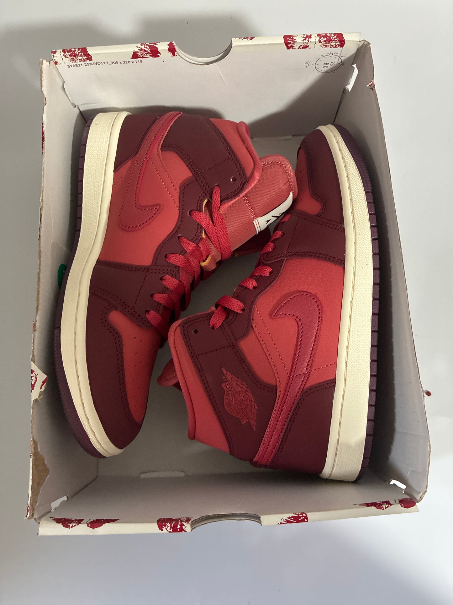 WMNS AIR JORDAN 1MID SE team red/sierra red-Pueblo red new size:9 IB7018 600