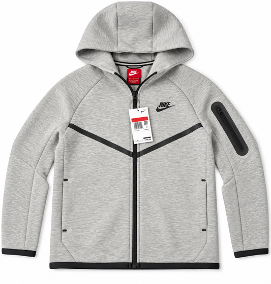 Nike Sportswear Tech Fleece Kids Full-Zip Hoodie Gray Black Size L HV5867-063 NWT