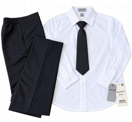 Set Formal Niño Reaction Kenneth Cole 3 Piezas – Camisa, Pantalón y Corbata – Talla 7
