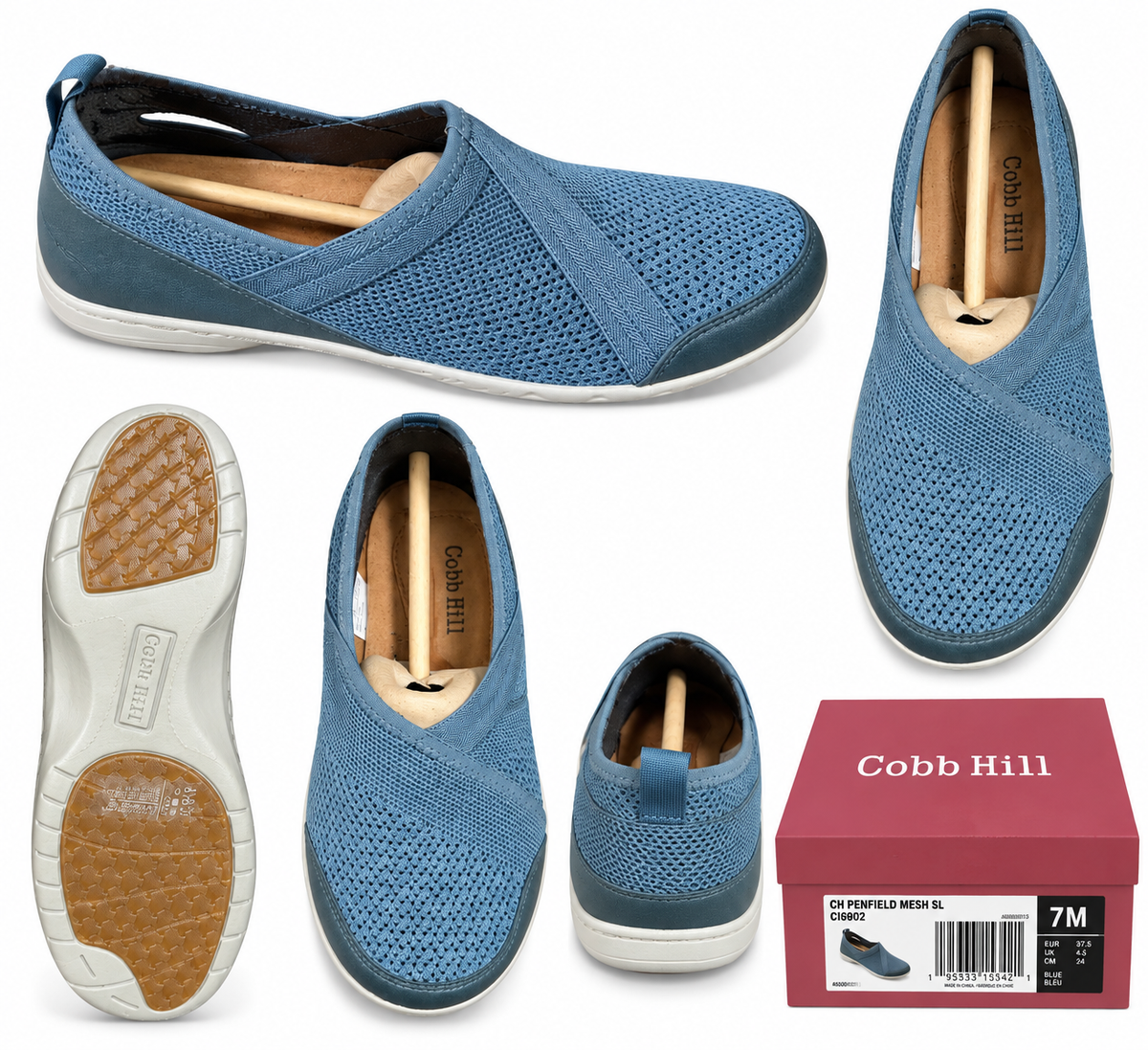 Cobb Hill Penfield Mesh Slip-On Women’s Shoes Blue Size 7M