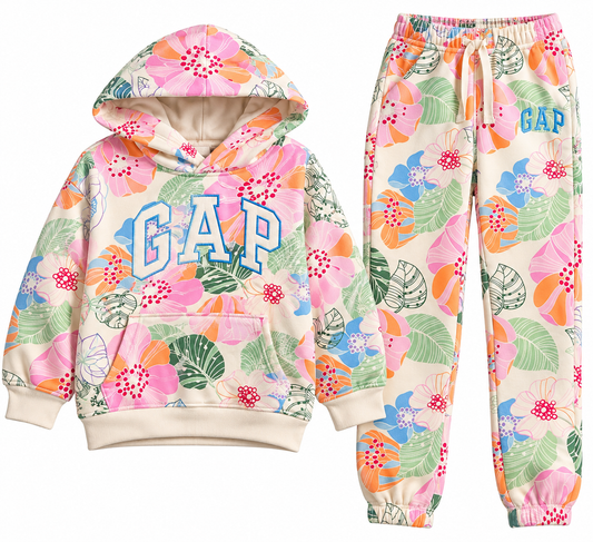 Conjunto GAP para Niña Otoño/Invierno – Hoodie + Jogger Floral | Tallas M y L